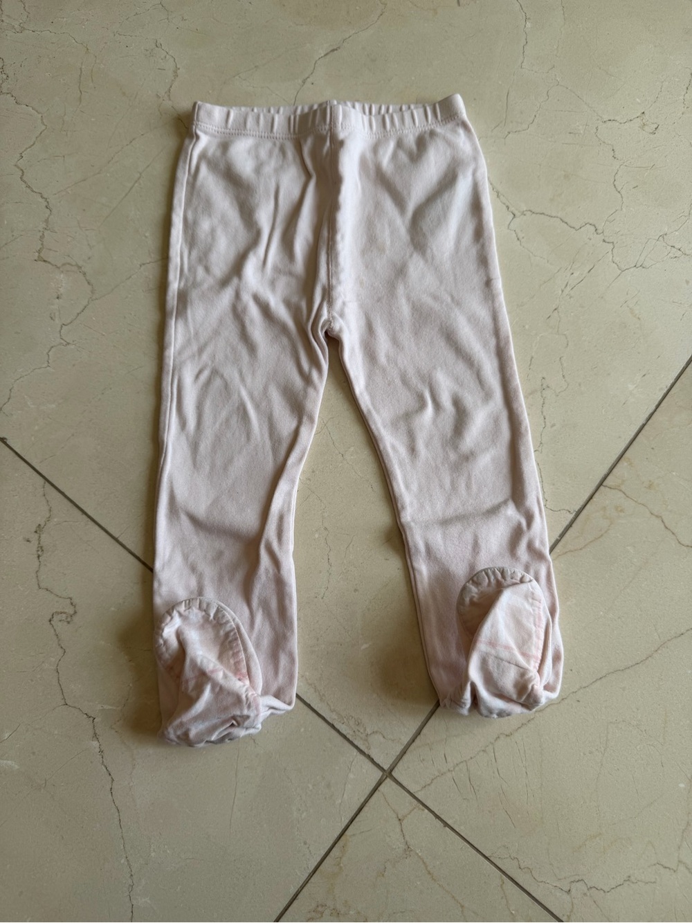 Burberry Baby Footed Pants in Light Pink